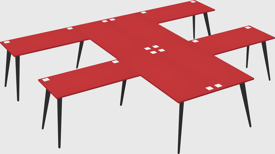 Shared l-shaped office desk system