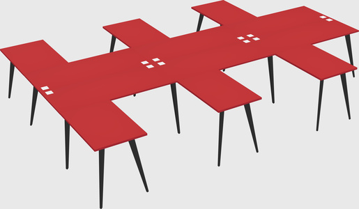 Shared l-shaped office desk system