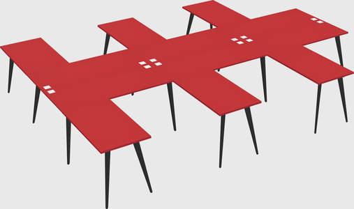 Shared l-shaped office desk system