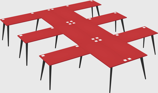 Shared l-shaped office desk system