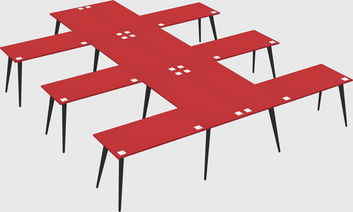 Shared l-shaped office desk system