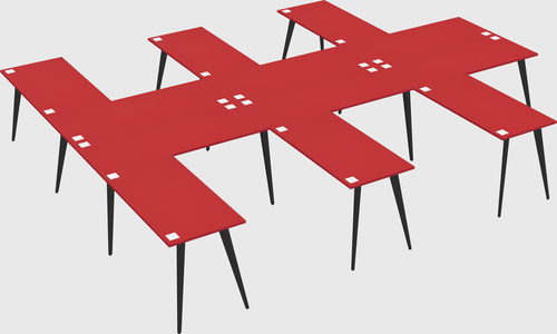 Shared l-shaped office desk system