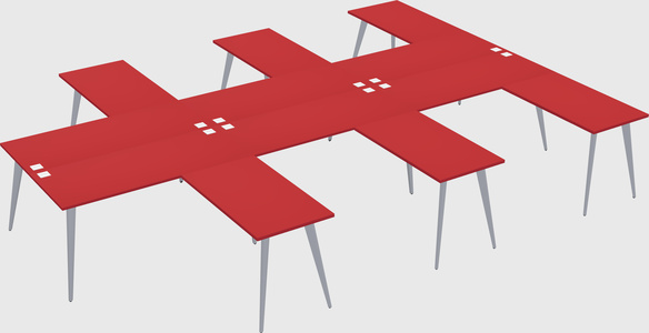 Shared l-shaped office desk system