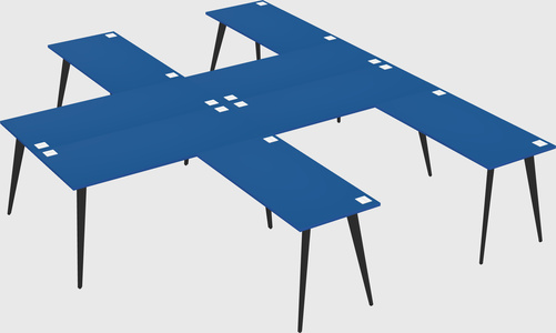 Shared l-shaped office desk system