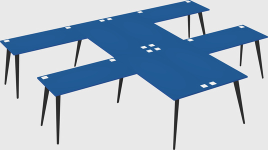 Shared l-shaped office desk system
