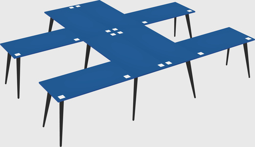 Shared l-shaped office desk system