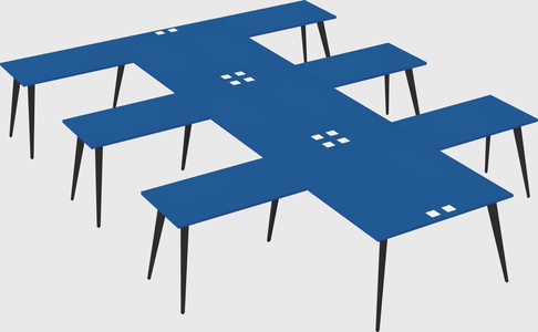 Shared l-shaped office desk system