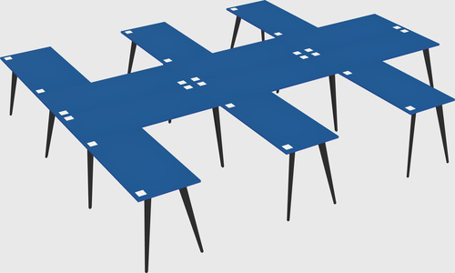 Shared l-shaped office desk system
