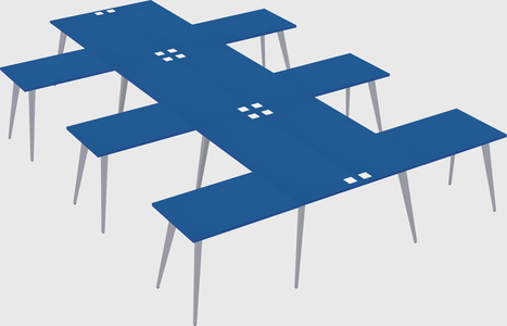 Shared l-shaped office desk system