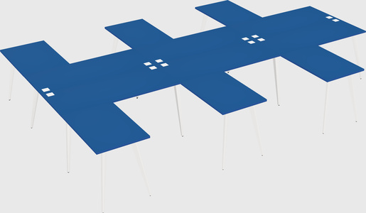 Shared l-shaped office desk system