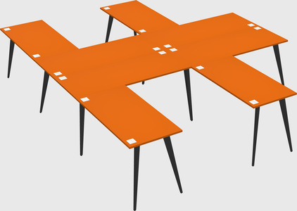 Shared l-shaped office desk system