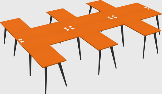Shared l-shaped office desk system