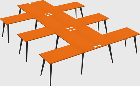 Shared l-shaped office desk system