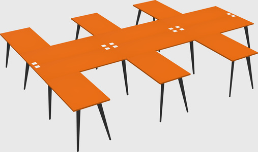 Shared l-shaped office desk system