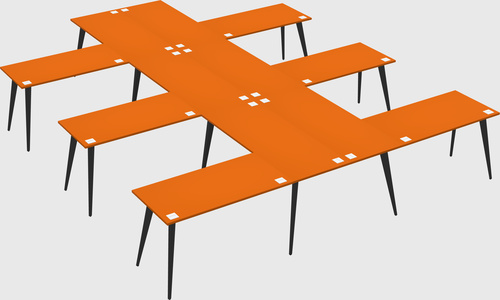 Shared l-shaped office desk system