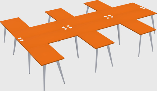 Shared l-shaped office desk system