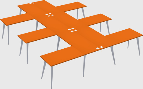 Shared l-shaped office desk system