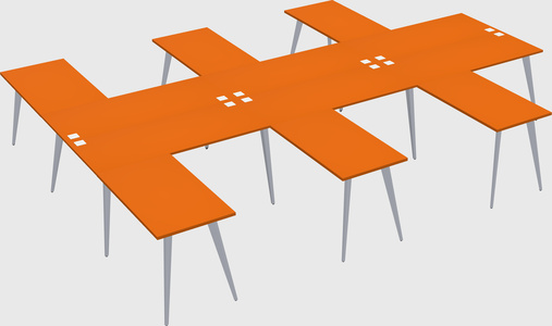 Shared l-shaped office desk system