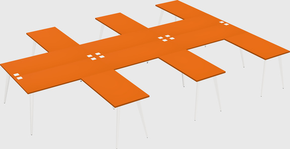 Shared l-shaped office desk system