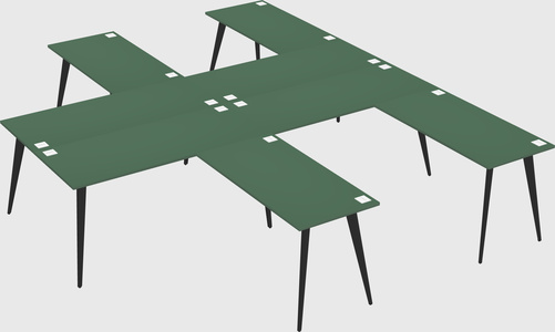 Shared l-shaped office desk system