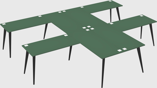 Shared l-shaped office desk system