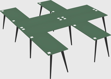 Shared l-shaped office desk system