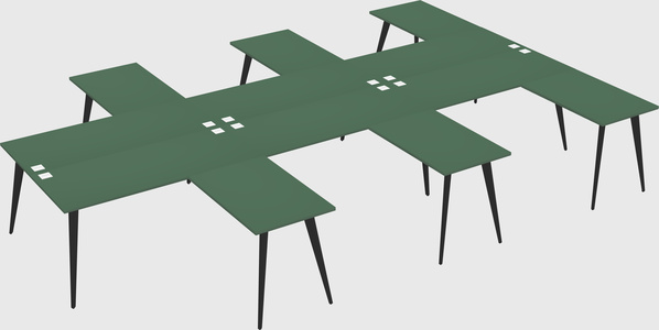Shared l-shaped office desk system