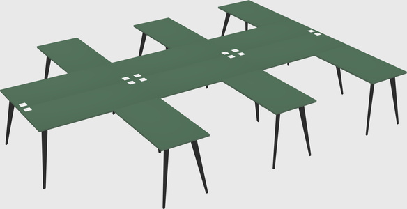 Shared l-shaped office desk system