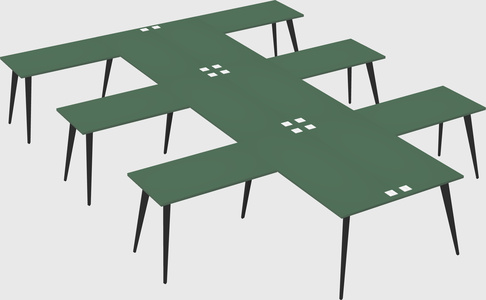 Shared l-shaped office desk system