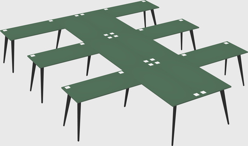 Shared l-shaped office desk system