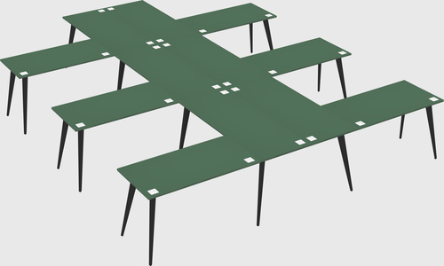 Shared l-shaped office desk system