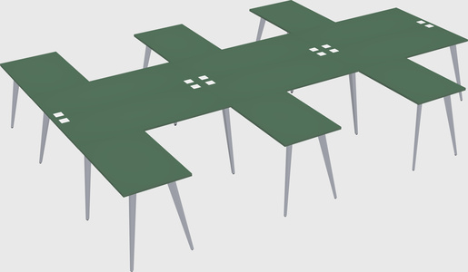 Shared l-shaped office desk system