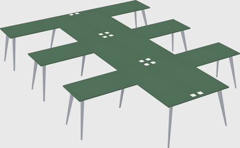 Shared l-shaped office desk system