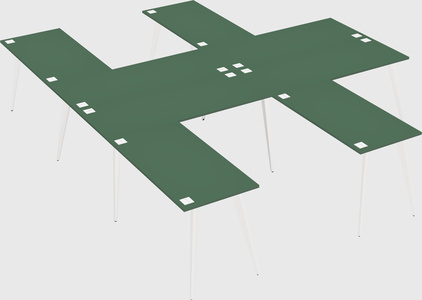 Shared l-shaped office desk system