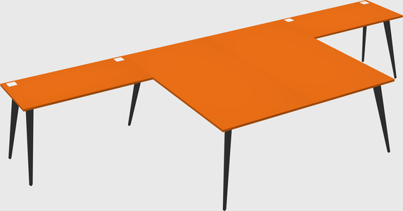 Shared l-shaped office desk system
