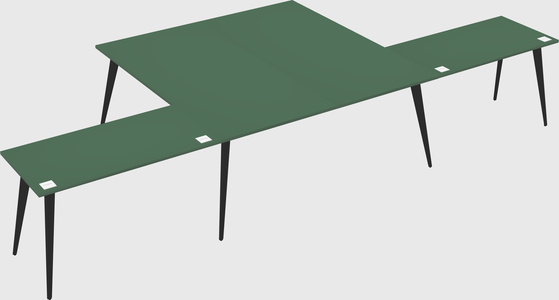 Shared l-shaped office desk system