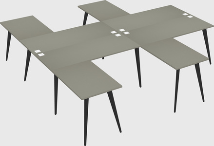 Shared l-shaped office desk system
