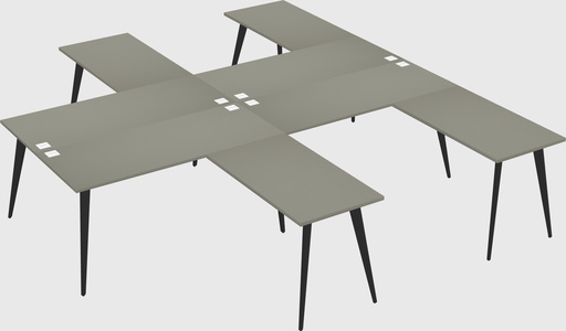 Shared l-shaped office desk system