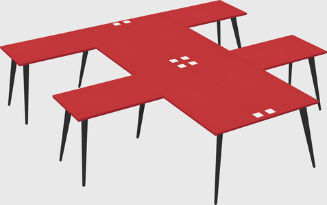 Shared l-shaped office desk system