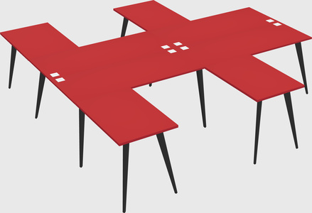 Shared l-shaped office desk system