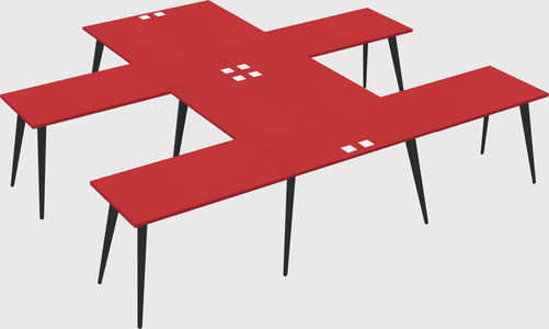Shared l-shaped office desk system