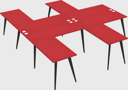 Shared l-shaped office desk system