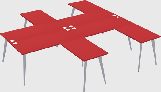 Shared l-shaped office desk system