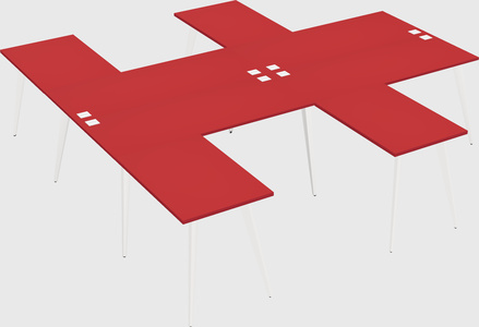 Shared l-shaped office desk system