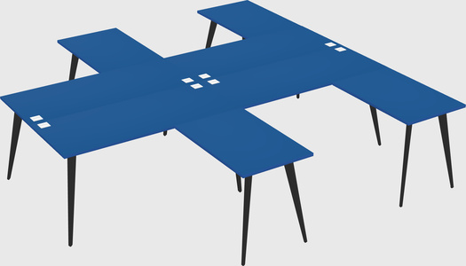 Shared l-shaped office desk system