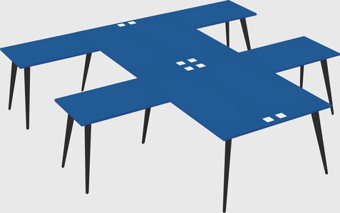 Shared l-shaped office desk system