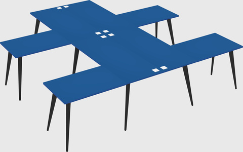 Shared l-shaped office desk system