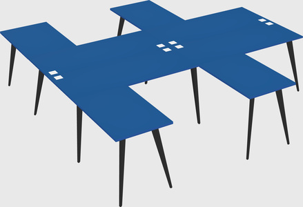 Shared l-shaped office desk system