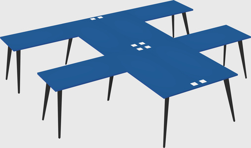 Shared l-shaped office desk system