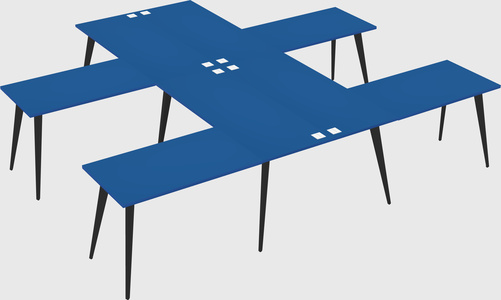 Shared l-shaped office desk system